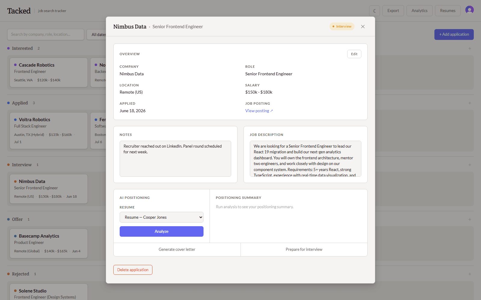 Screenshot of Tacked application 4 of 10