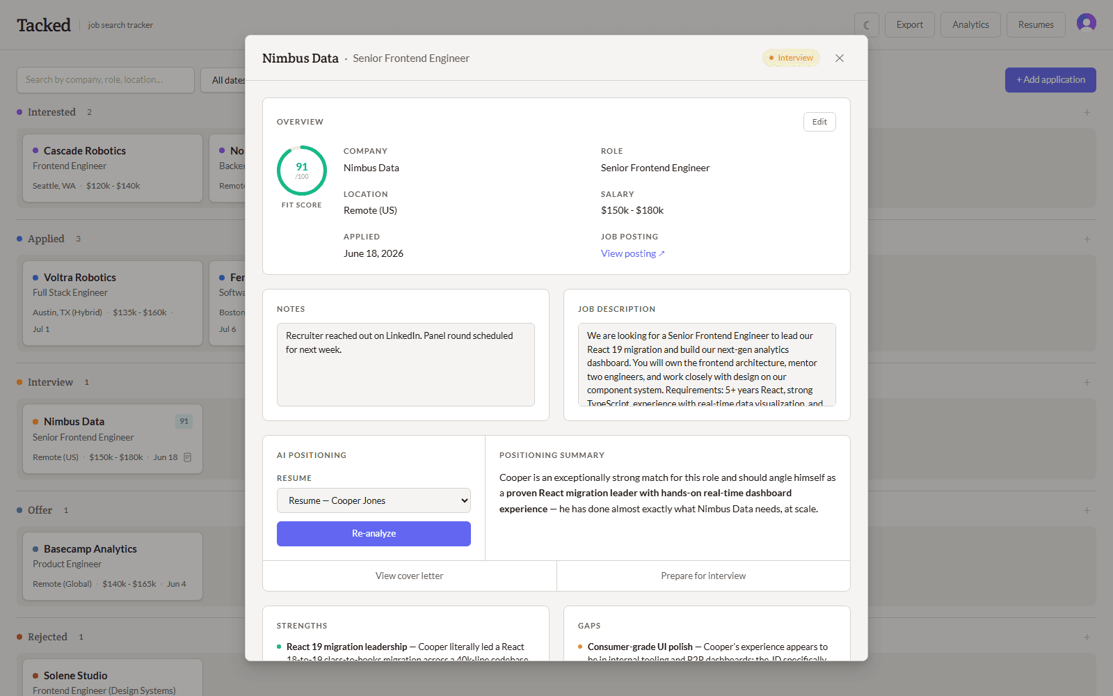 Screenshot of Tacked application 5 of 10