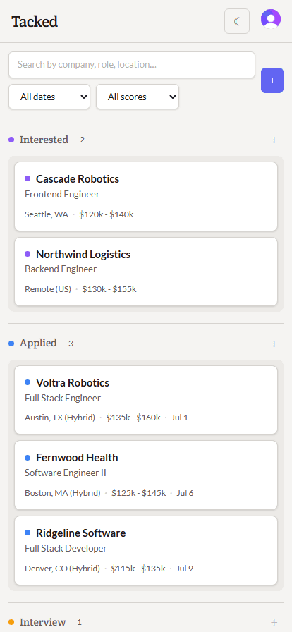 Screenshot of Tacked application 10 of 10